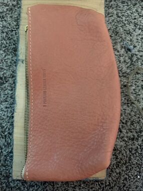 Portland Leather Coral-Peach Pebble Leather pouch